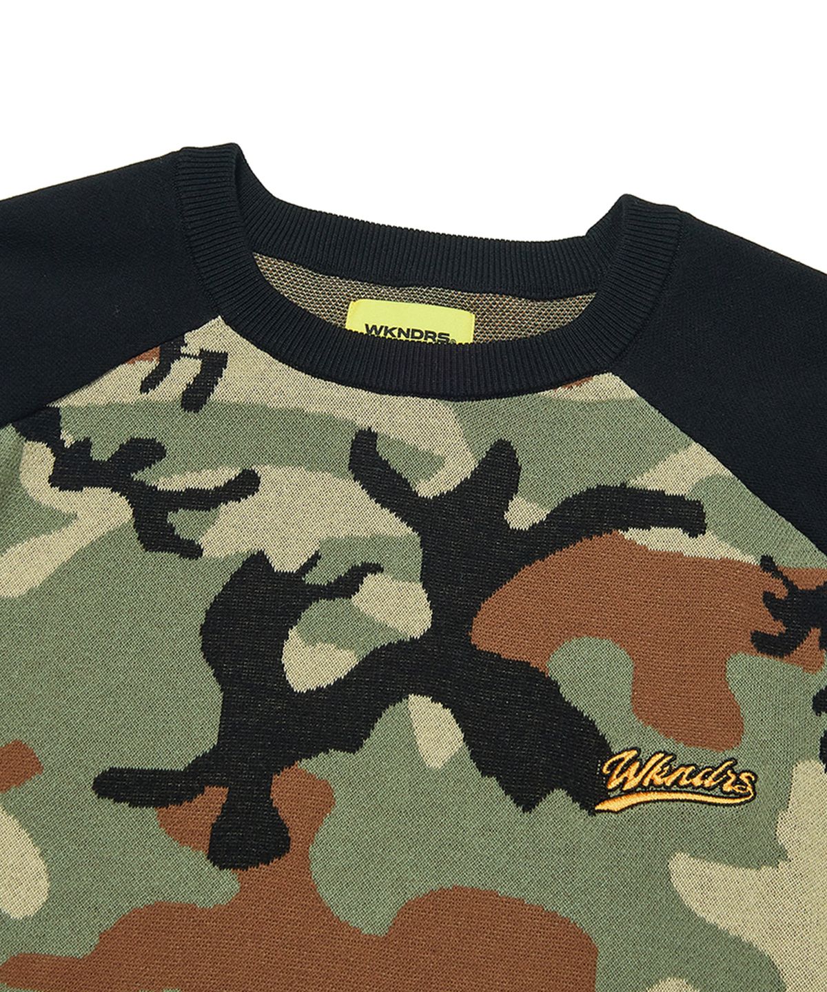 위캔더스(WKNDRS) RAGLAN KNIT SWEATER (CAMO)