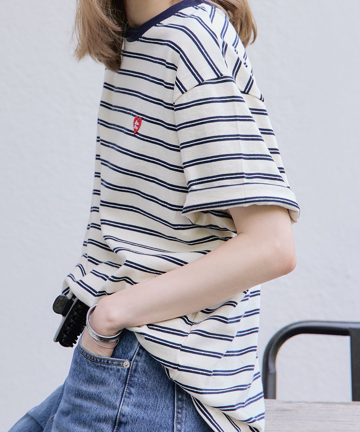 로브로브(LOVLOV) JOSH STRIPE OVERFIT T-SHIRT