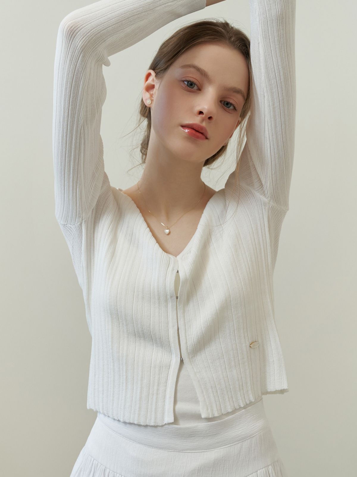 리엘(RE L) [15th] Drawing v cardigan (ivory)