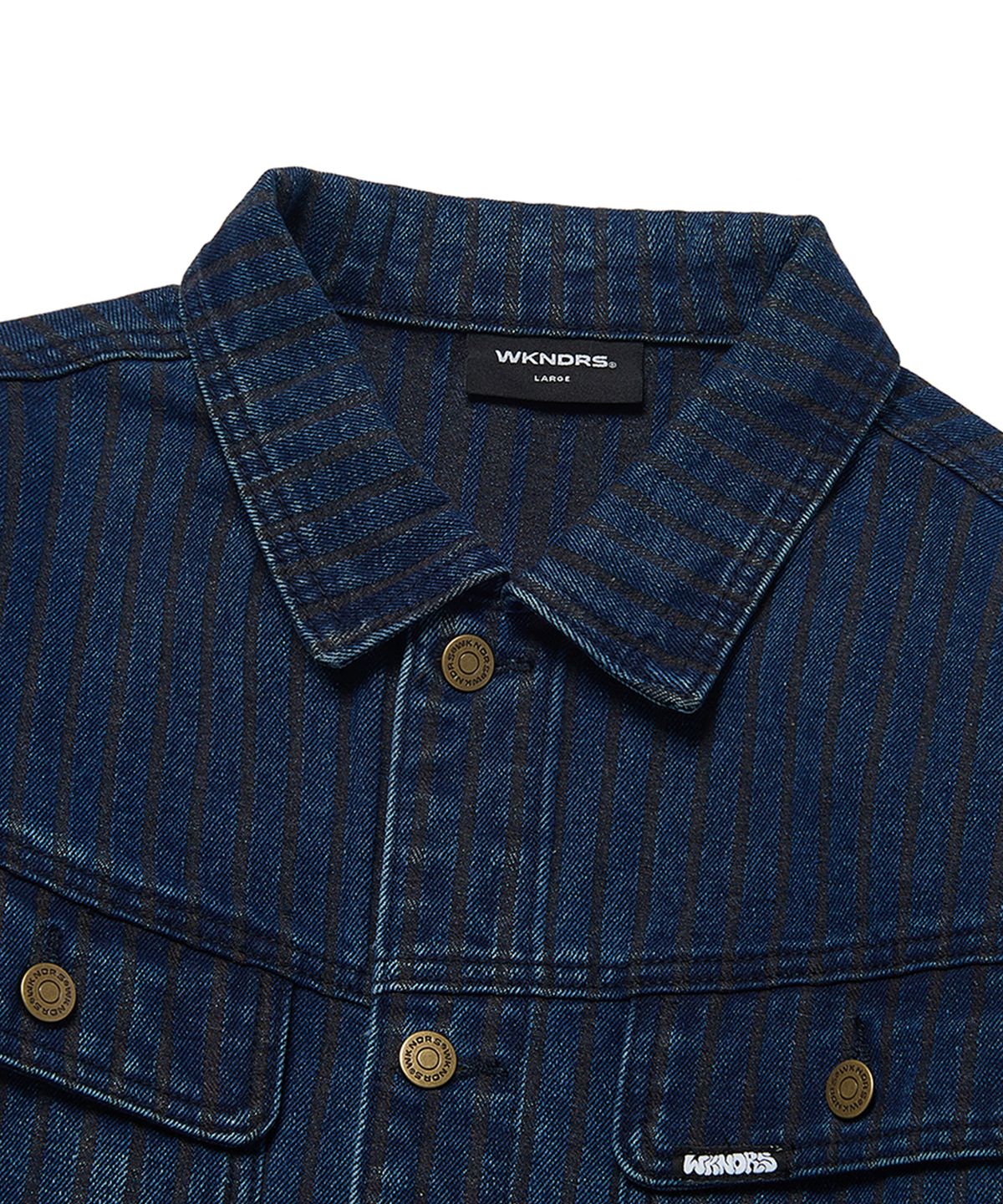 위캔더스(WKNDRS) STRIPE TRUCKER JK (DENIM)