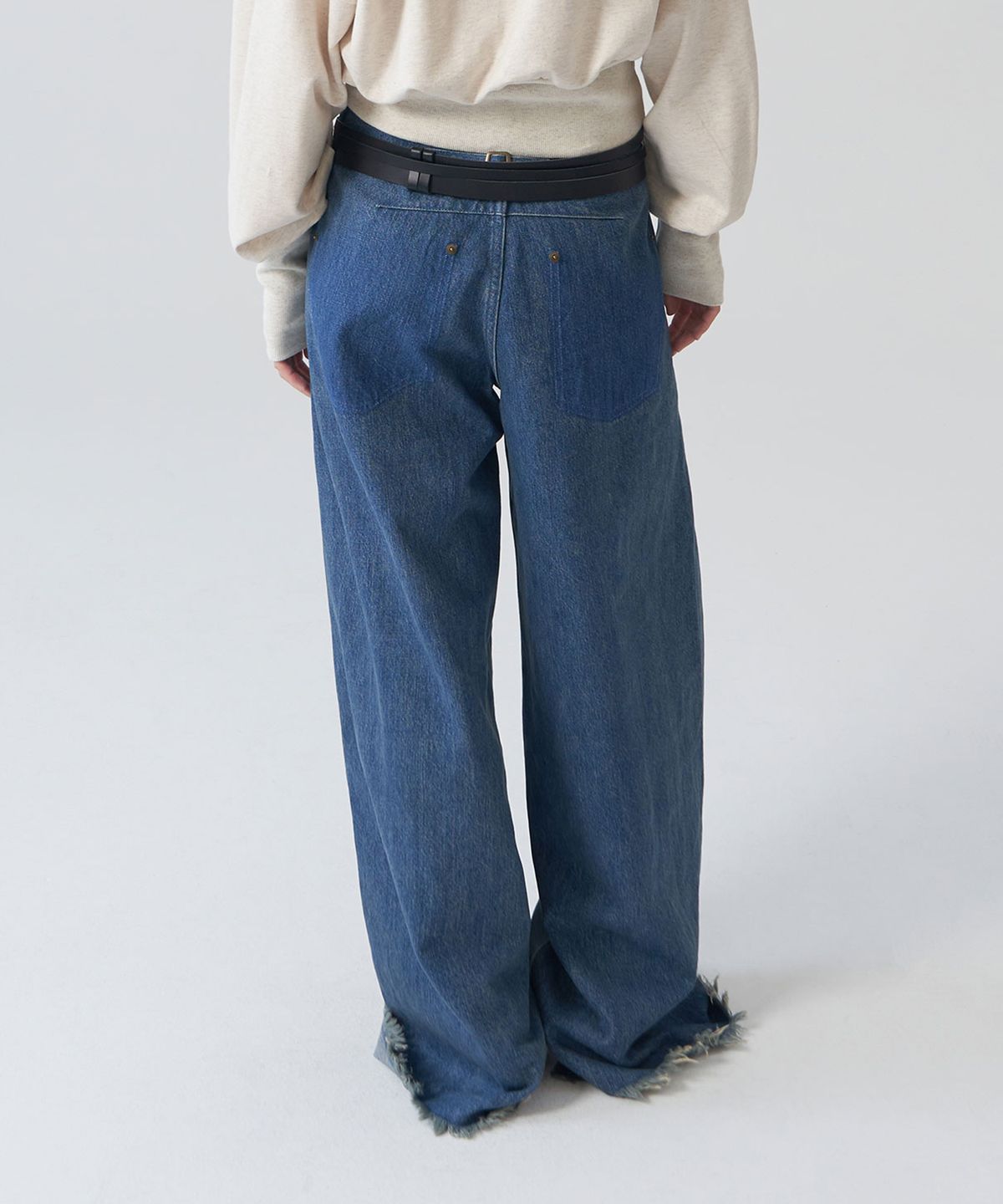 경(GYEONG) Two Tone Denim Pants_Blue