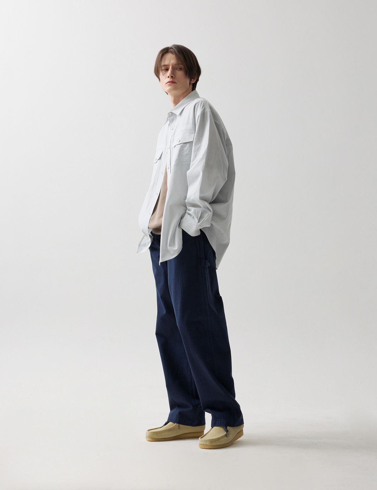 네이머클로딩(NAMERCLOTHING) HBT WORK PANTS DEEP BLUE