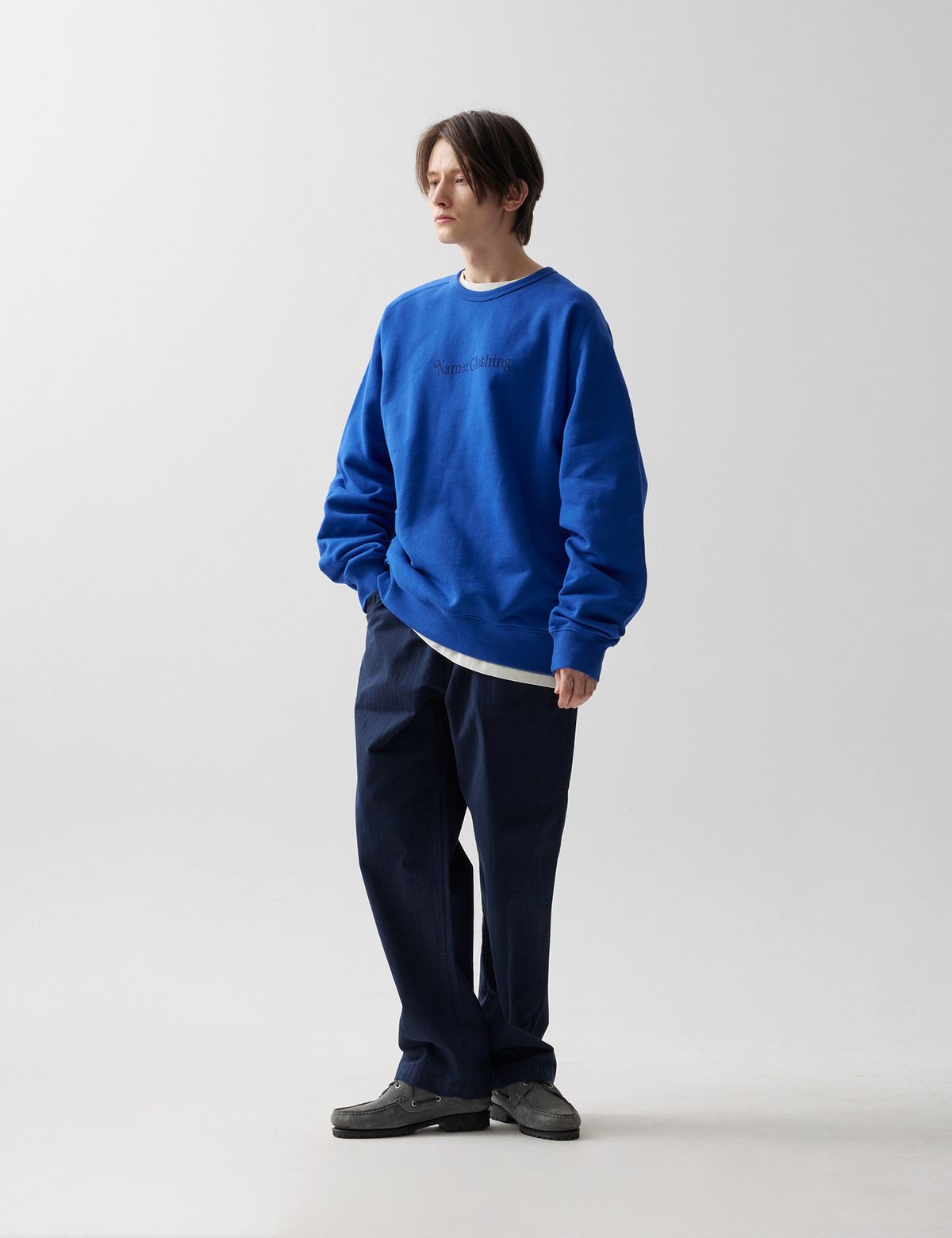 네이머클로딩(NAMERCLOTHING) OFFICIAL LOGO SWEATSHIRTS BLUE