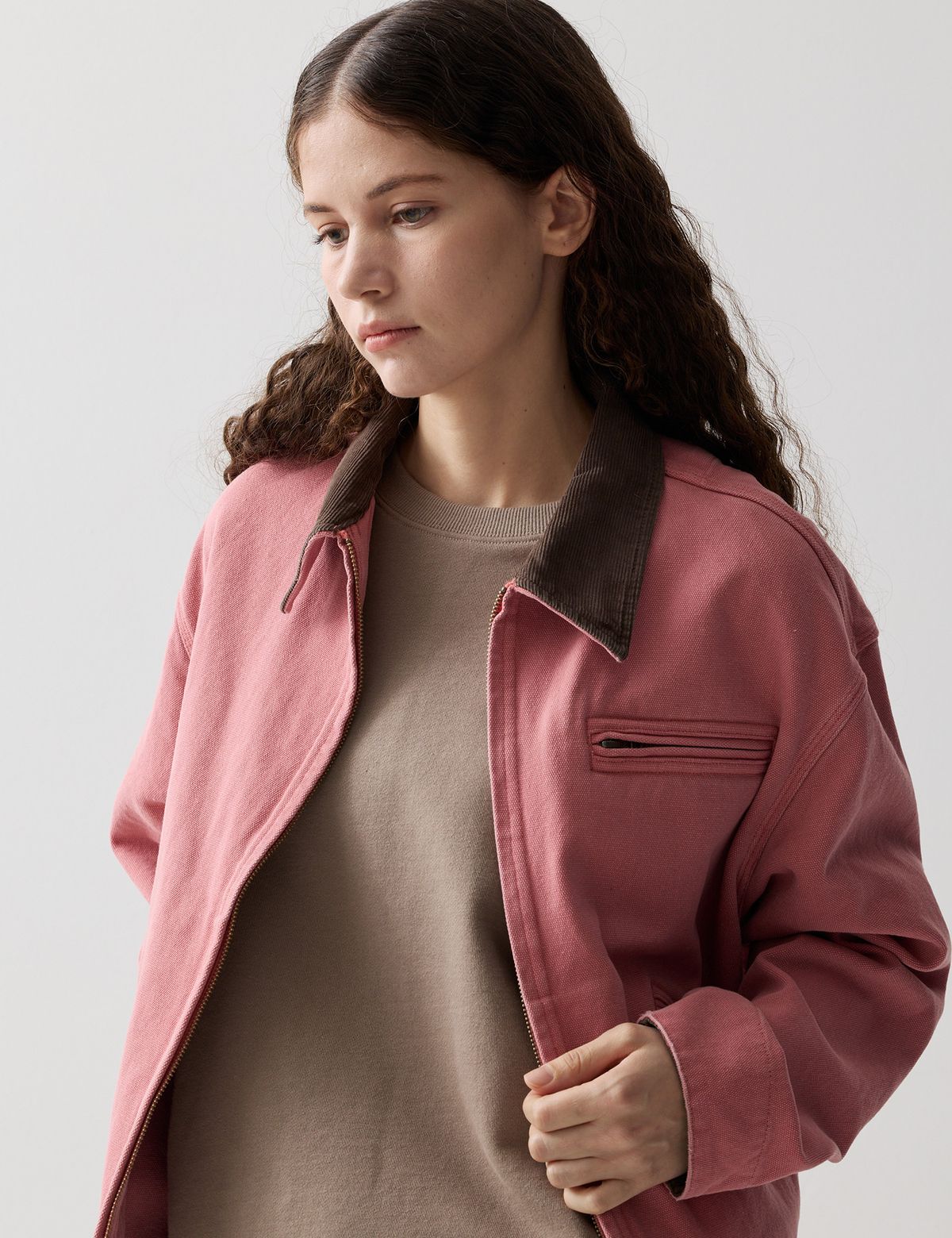 네이머클로딩(NAMERCLOTHING) 25SS HARD FADED WORK JACKET PINK