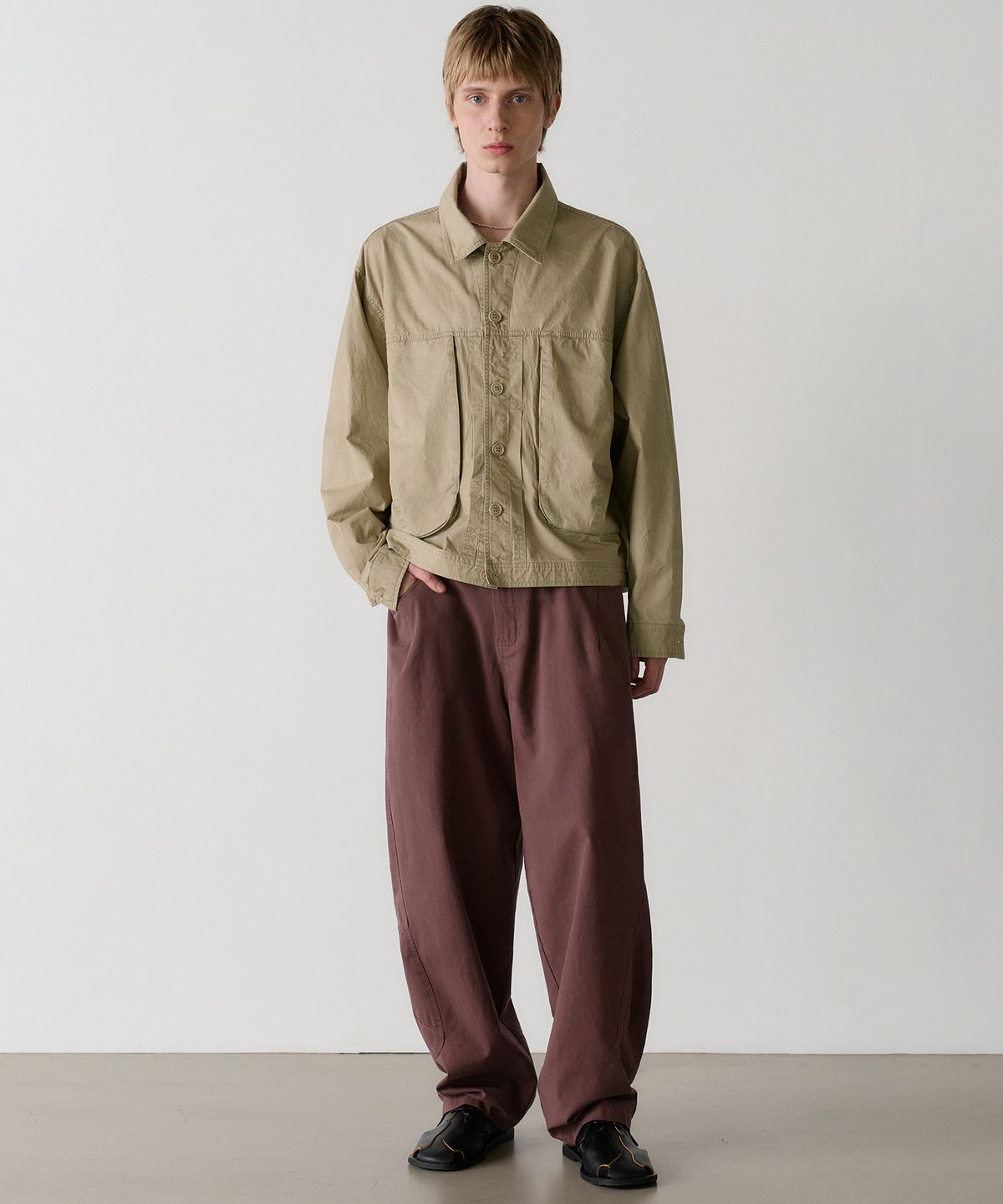 노운(NOUN) washed trucker jacket (beige)