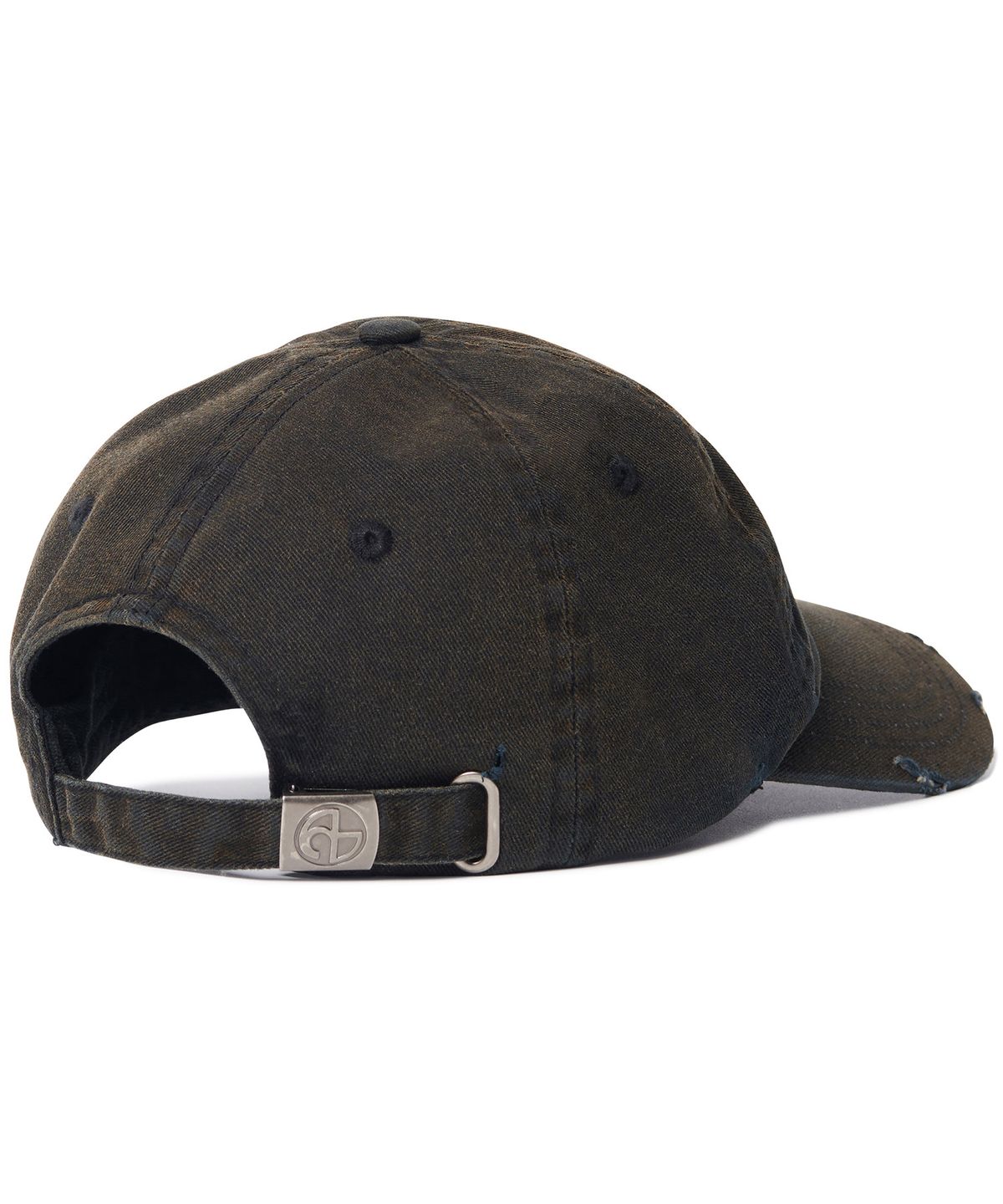 노매뉴얼(NOMANUAL) BLEACHED NM LOGO BALL CAP - WASHED BLACK