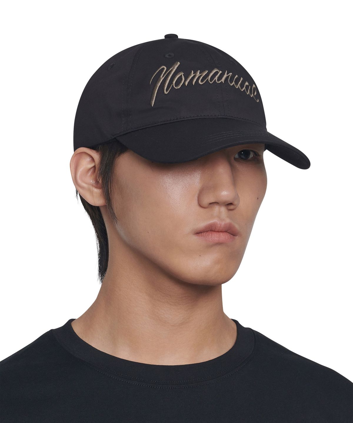노매뉴얼(NOMANUAL) CALLIGRAPHY BALL CAP - BLACK