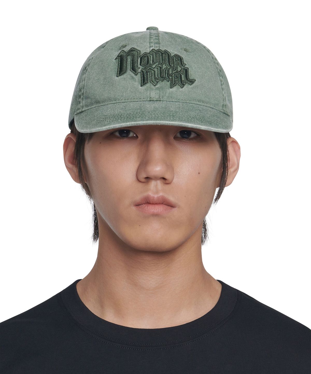노매뉴얼(NOMANUAL) POINTED LOGO BALL CAP - WASHED KHAKI
