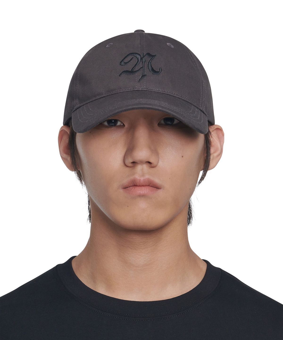 노매뉴얼(NOMANUAL) UPPERCASE LETTER N BALL CAP - CHARCOAL