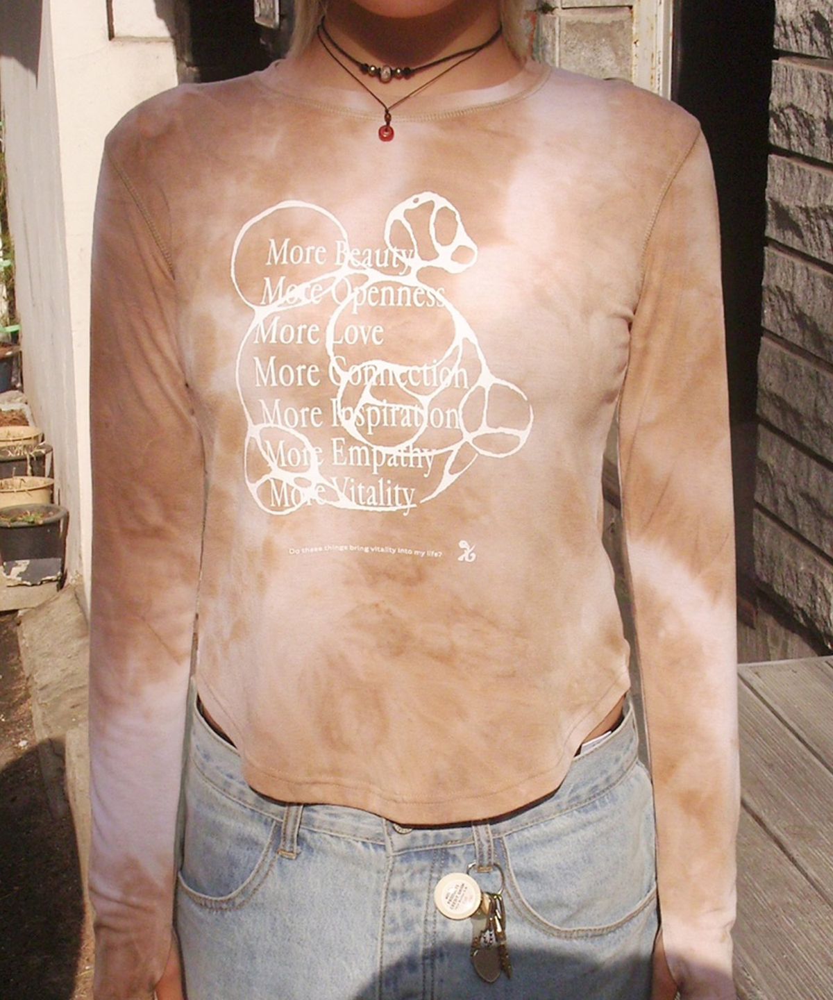 크루치(KRUCHI) More Tie dye long-sleeved (BEIGE) WOMENS