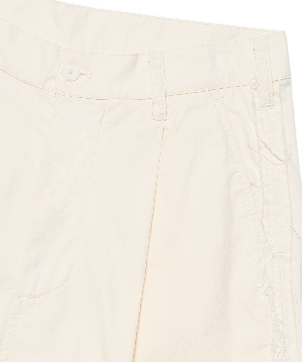 노매뉴얼(NOMANUAL) ROUGH CUT ONE TUCK PANTS - BEIGE