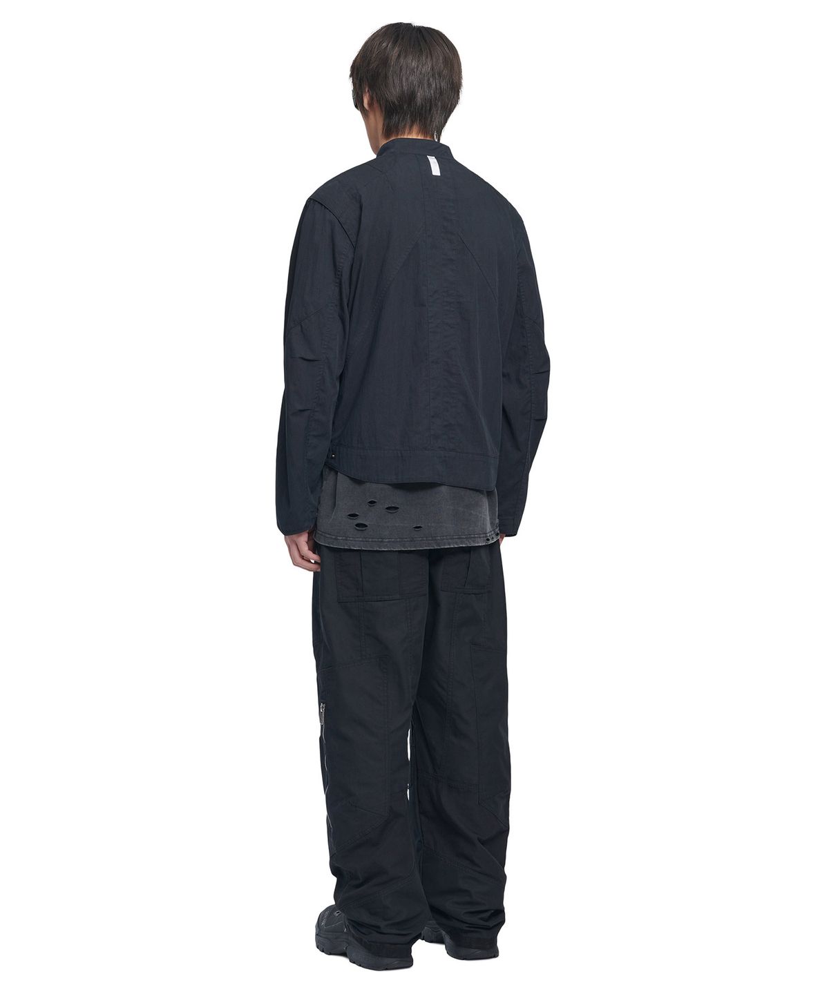 노매뉴얼(NOMANUAL) SIDE ZIPPER DOUBLE KNEE PANTS - BLACK