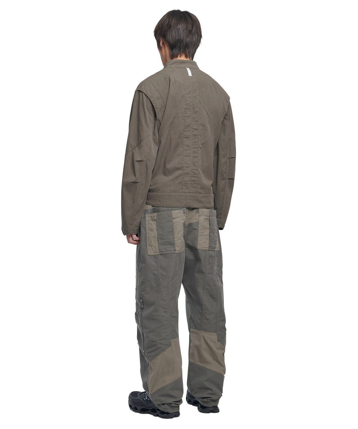 노매뉴얼(NOMANUAL) SIDE ZIPPER DOUBLE KNEE PANTS - KHAKI