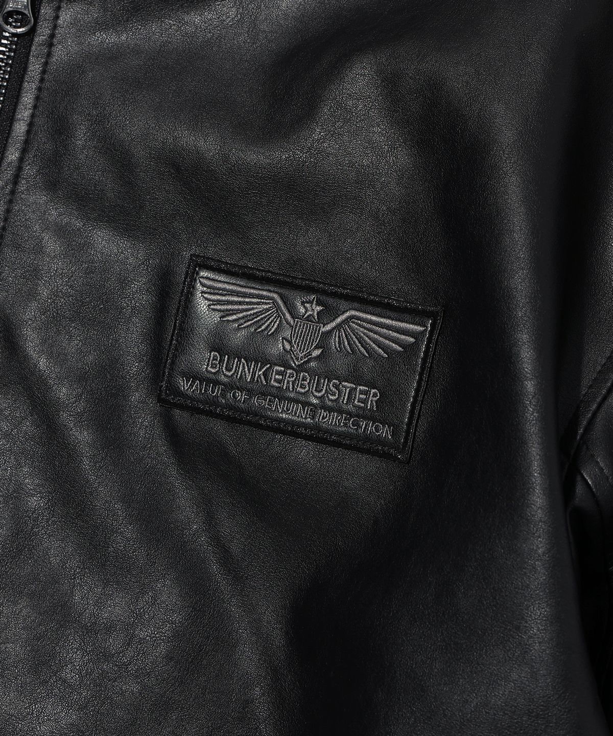 벙커버스터(BUNKERBUSTER) 와펜 레더 블루종 BLACK (MP1JU024-076)