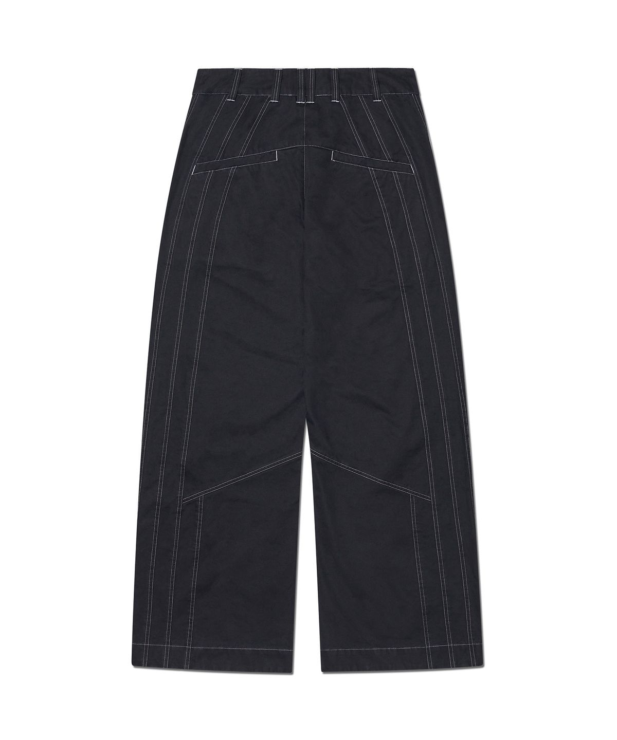 노매뉴얼(NOMANUAL) TILTED SIDE LINE PANTS - WASHED BLACK