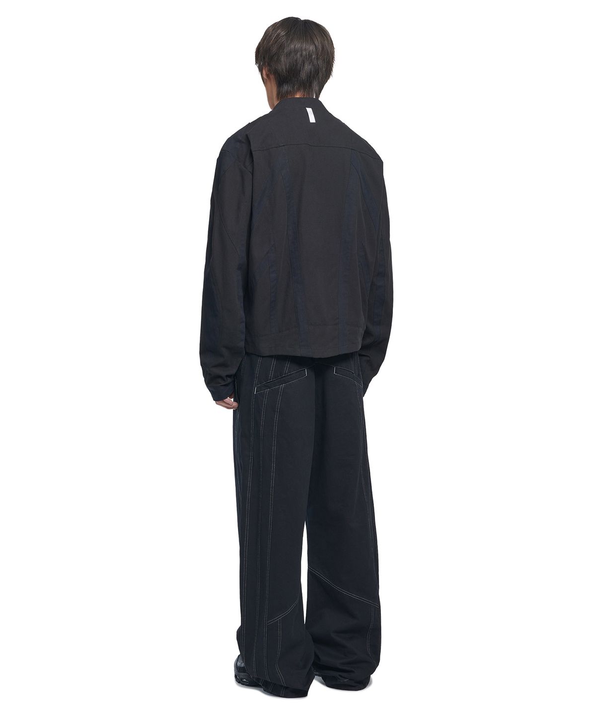 노매뉴얼(NOMANUAL) TILTED SIDE LINE PANTS - WASHED BLACK