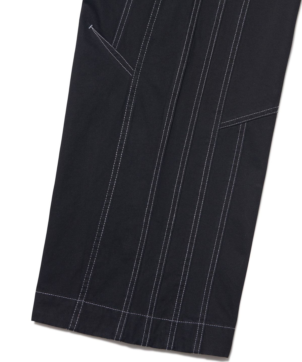 노매뉴얼(NOMANUAL) TILTED SIDE LINE PANTS - WASHED BLACK