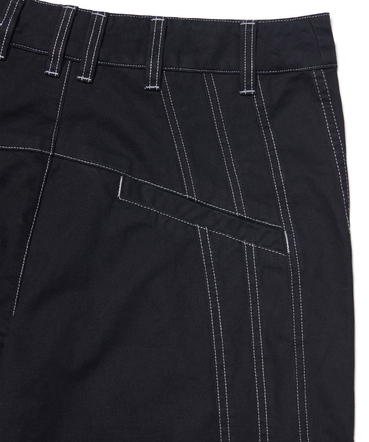 노매뉴얼(NOMANUAL) TILTED SIDE LINE PANTS - WASHED BLACK