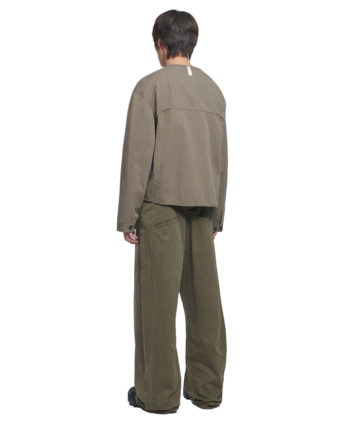 노매뉴얼(NOMANUAL) TILTED SIDE LINE PANTS - WASHED KHAKI