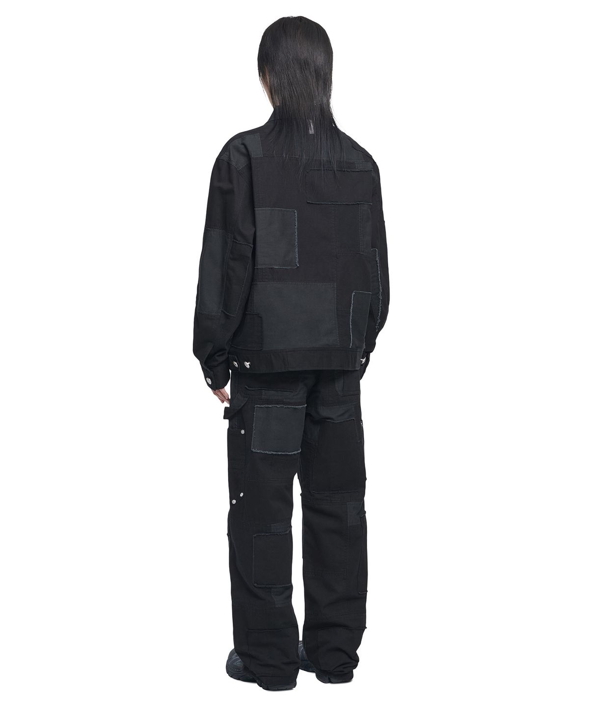 노매뉴얼(NOMANUAL) MULTI PANEL WORK PANTS - WASHED BLACK
