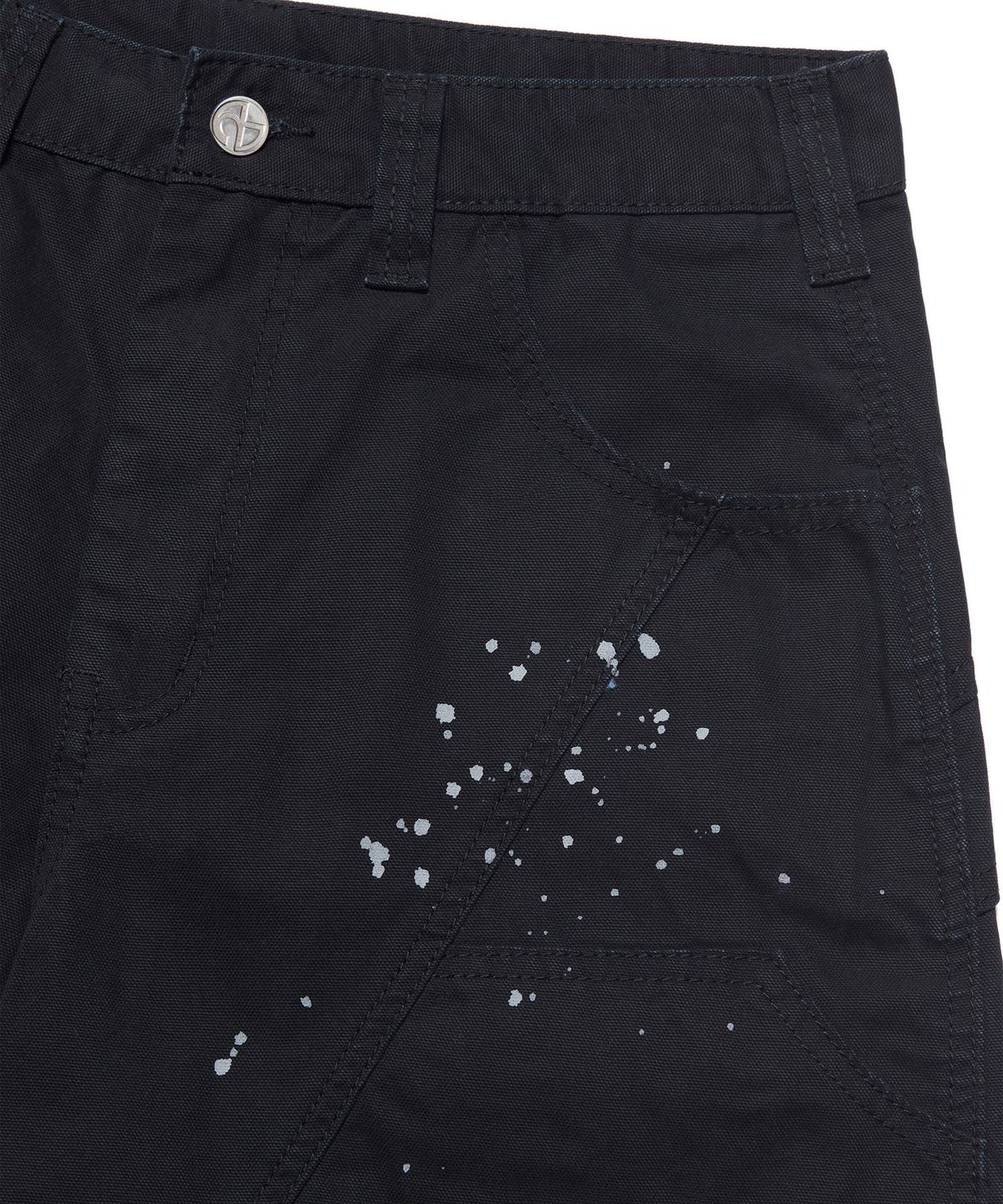 노매뉴얼(NOMANUAL) PAINTED DOUBLE KNEE PANTS - WASHED BLACK