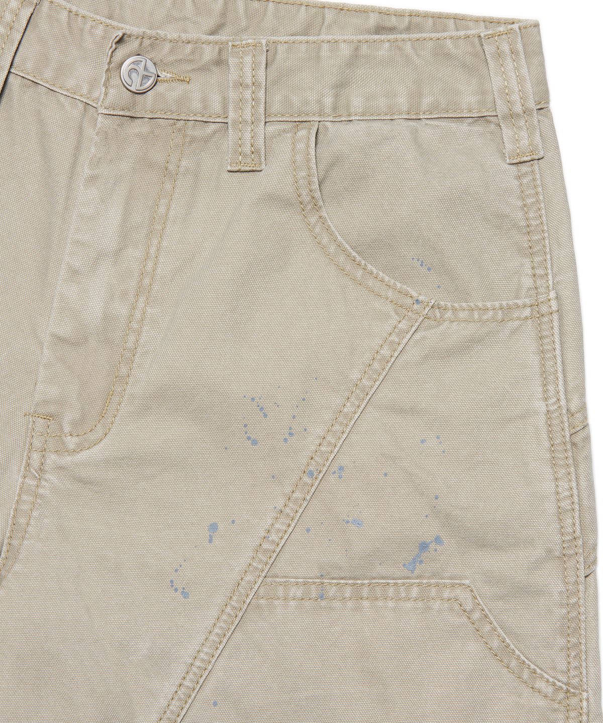 노매뉴얼(NOMANUAL) PAINTED DOUBLE KNEE PANTS - WASHED BEIGE