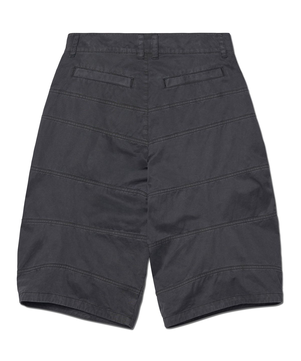 노매뉴얼(NOMANUAL) CURVED HALF PANTS - WASHED BLACK