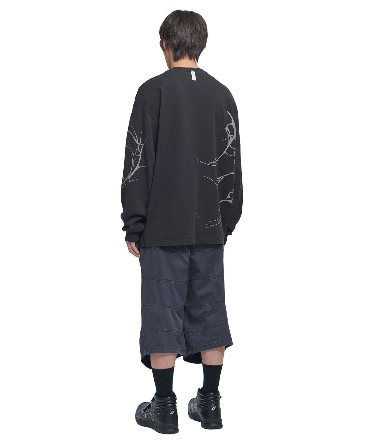 노매뉴얼(NOMANUAL) CURVED HALF PANTS - WASHED NAVY