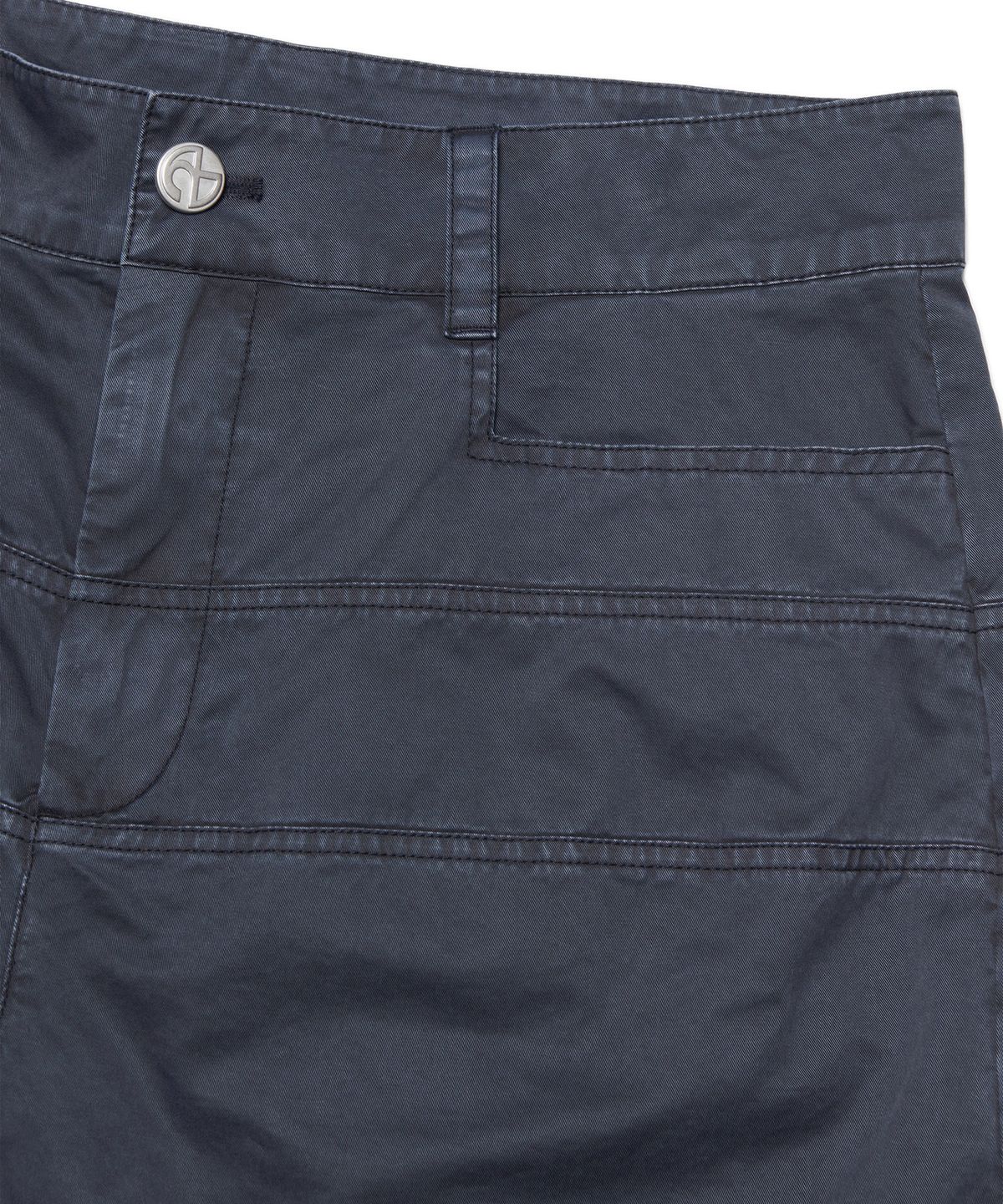 노매뉴얼(NOMANUAL) CURVED HALF PANTS - WASHED NAVY