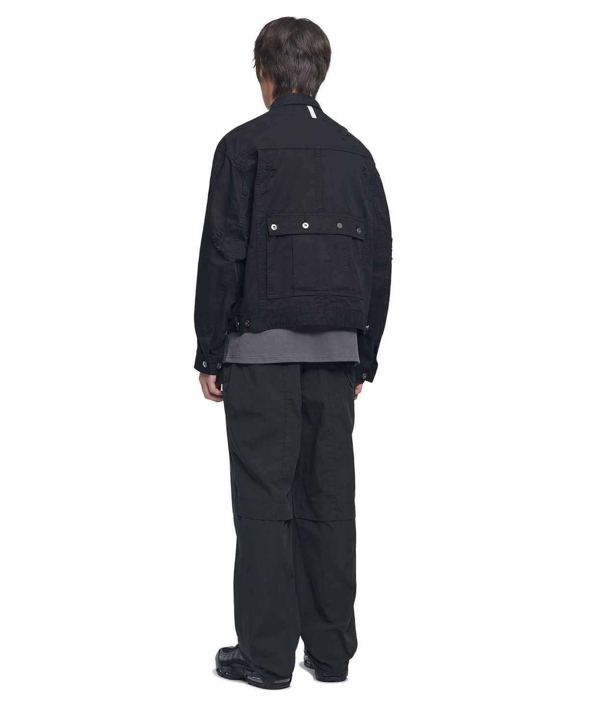 노매뉴얼(NOMANUAL) FLAP WIDE SLACKS - BLACK