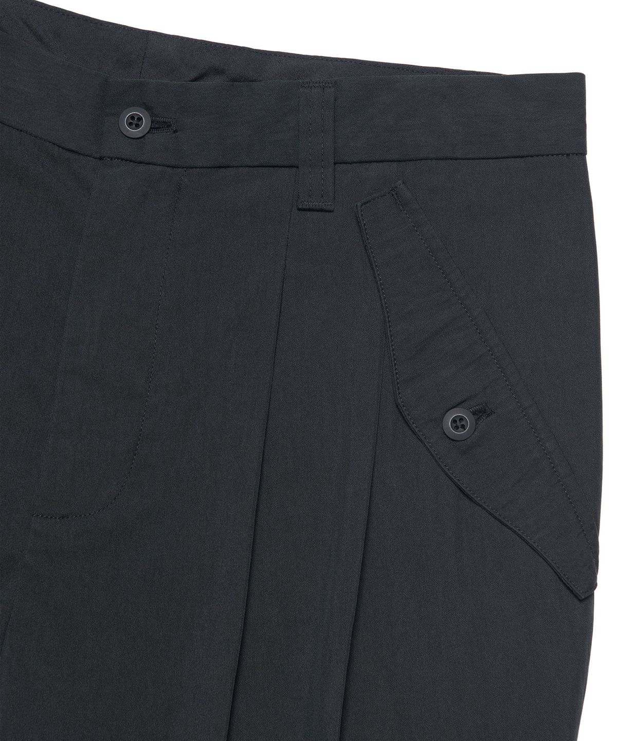 노매뉴얼(NOMANUAL) FLAP WIDE SLACKS - BLACK