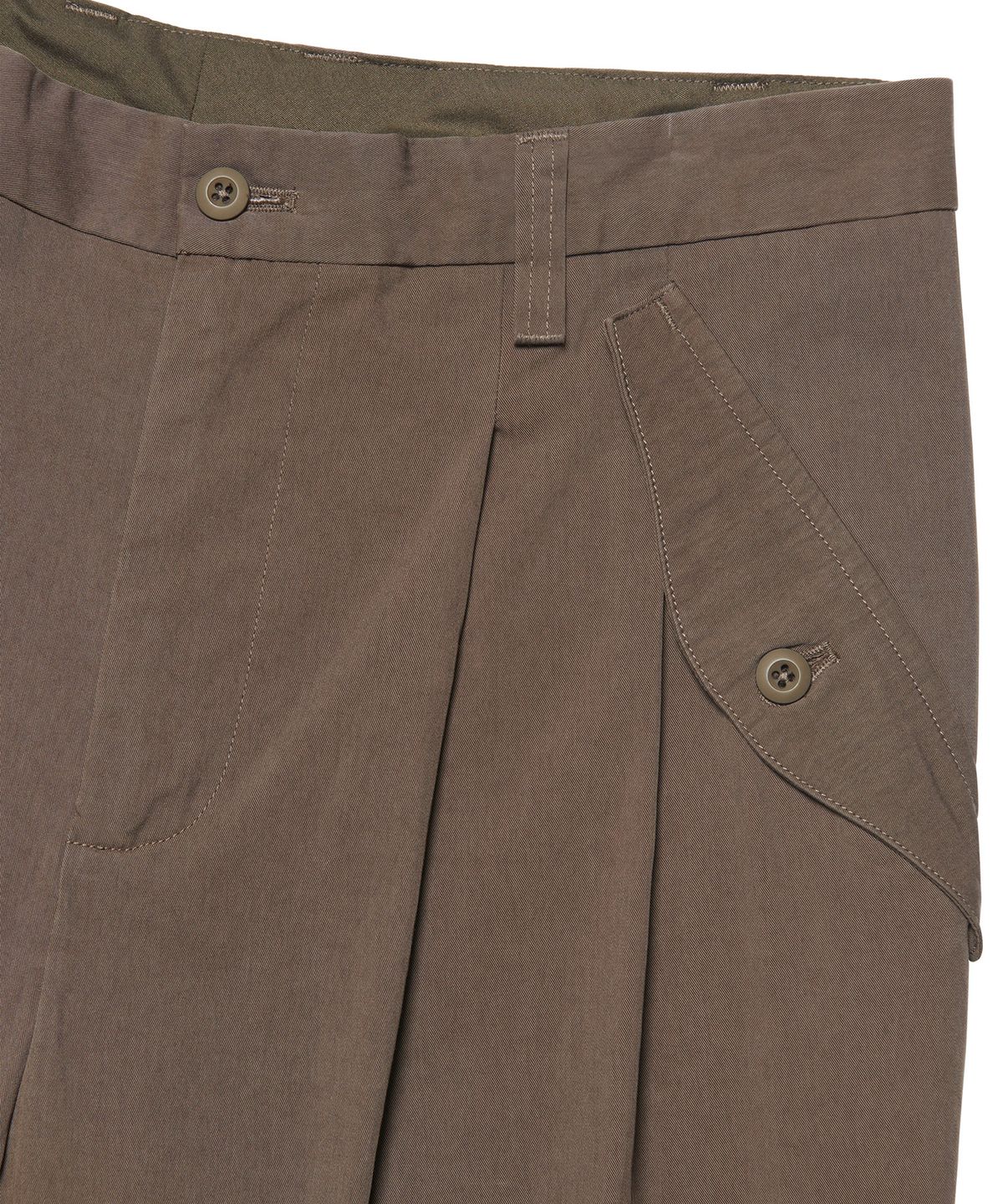 노매뉴얼(NOMANUAL) FLAP WIDE SLACKS - DARK BROWN