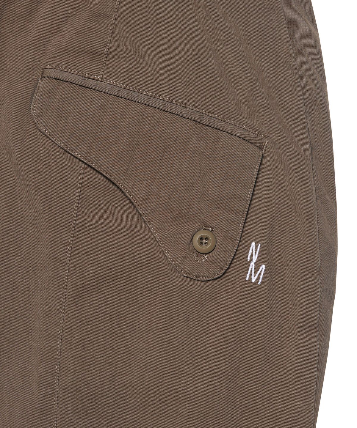노매뉴얼(NOMANUAL) FLAP WIDE SLACKS - DARK BROWN