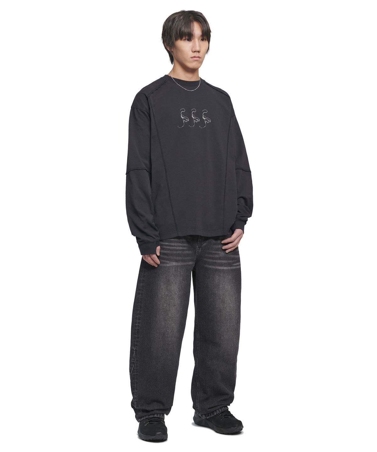 노매뉴얼(NOMANUAL) B.C.L DENIM PANTS - WASHED BLACK