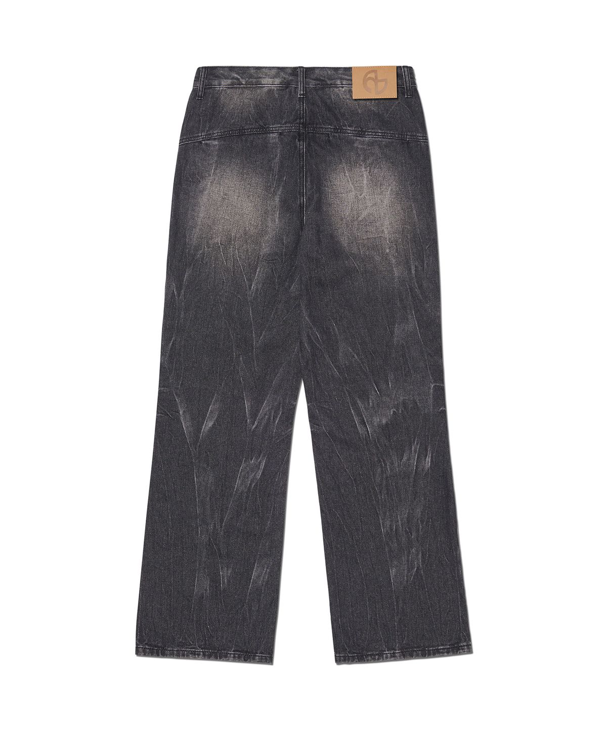노매뉴얼(NOMANUAL) SEMI FLARE DENIM PANTS - WASHED BLACK
