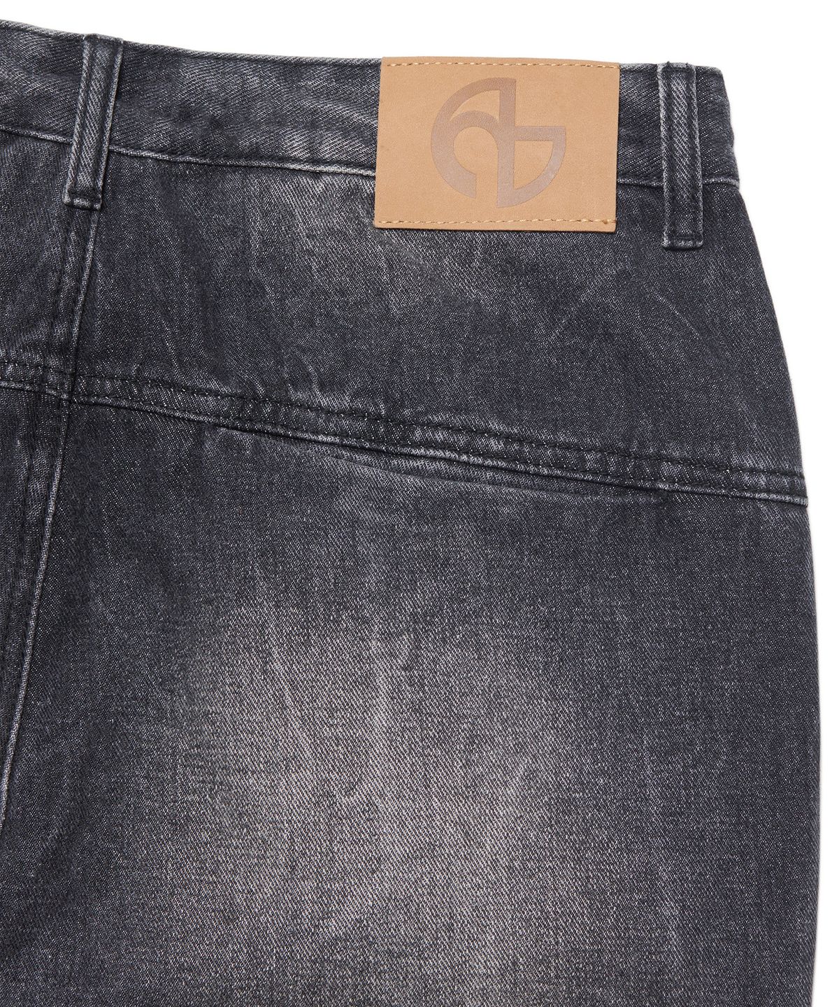 노매뉴얼(NOMANUAL) SEMI FLARE DENIM PANTS - WASHED BLACK