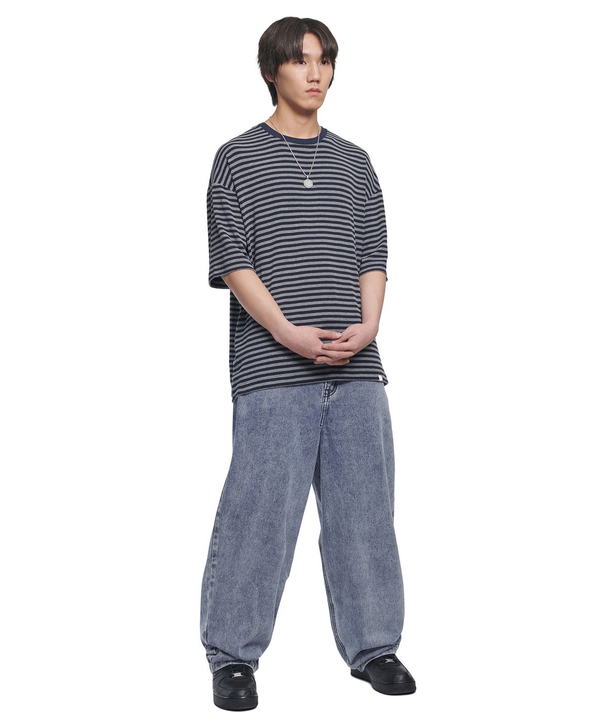 노매뉴얼(NOMANUAL) RAW VISION DENIM PANTS - WHITE BLUE