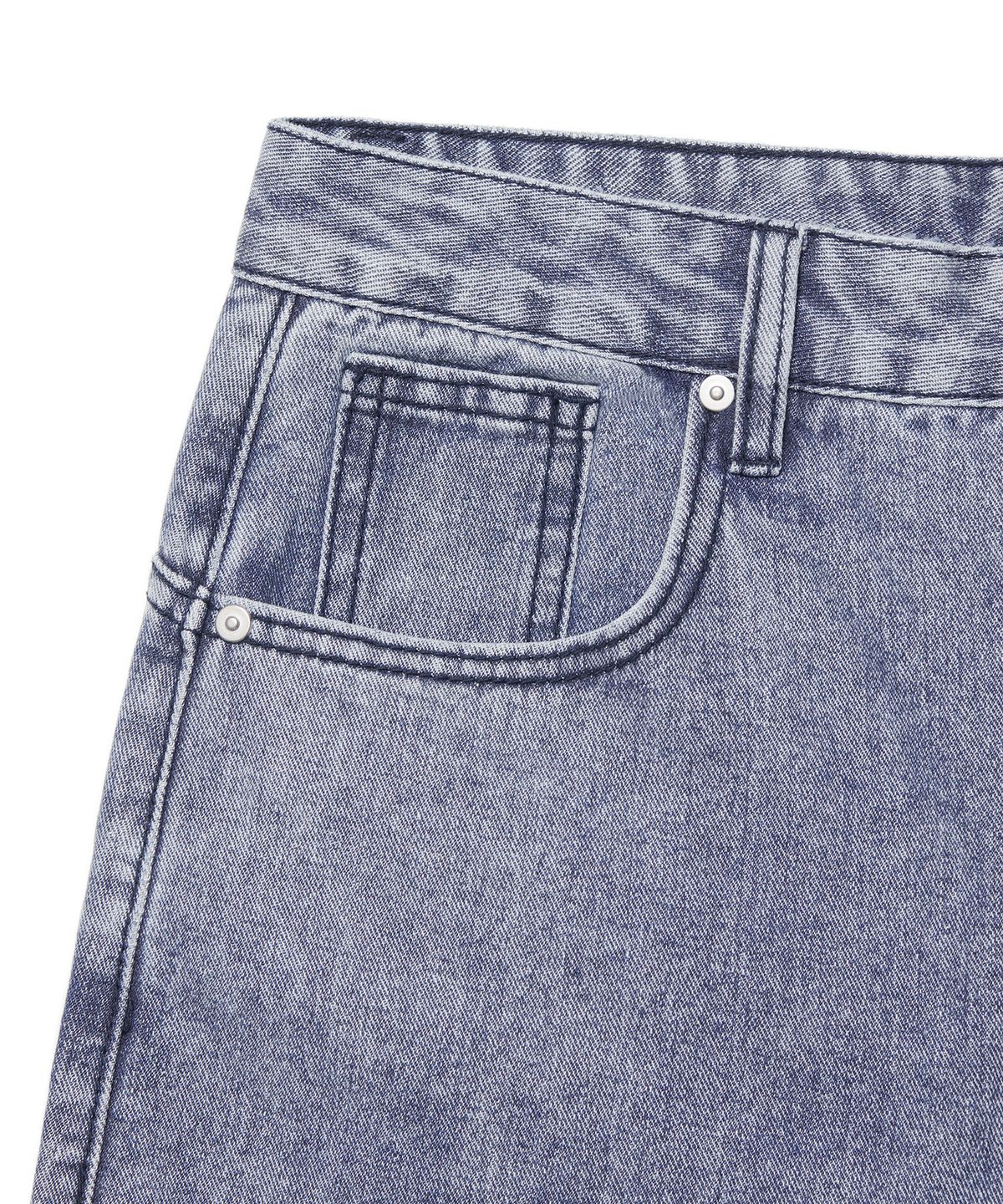 노매뉴얼(NOMANUAL) RAW VISION DENIM PANTS - WHITE BLUE