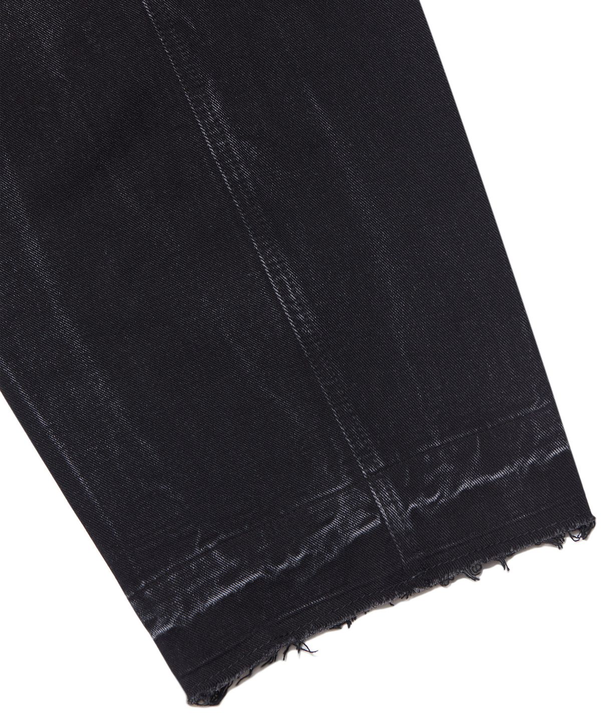노매뉴얼(NOMANUAL) HALF & HALF DENIM PANTS - WASHED BLACK