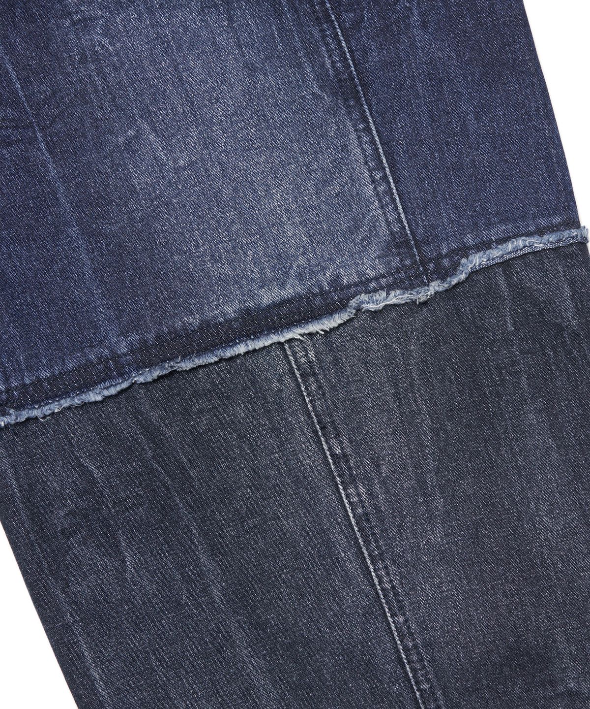 노매뉴얼(NOMANUAL) HALF & HALF DENIM PANTS - WASHED NAVY