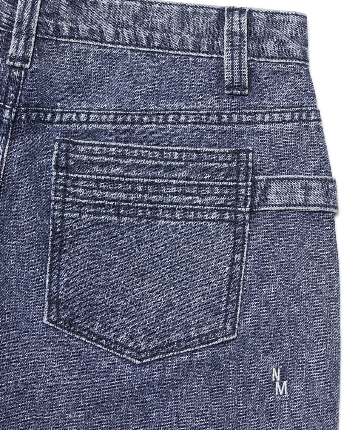 노매뉴얼(NOMANUAL) WASHED DENIM WORK PANTS - WASHED BLUE