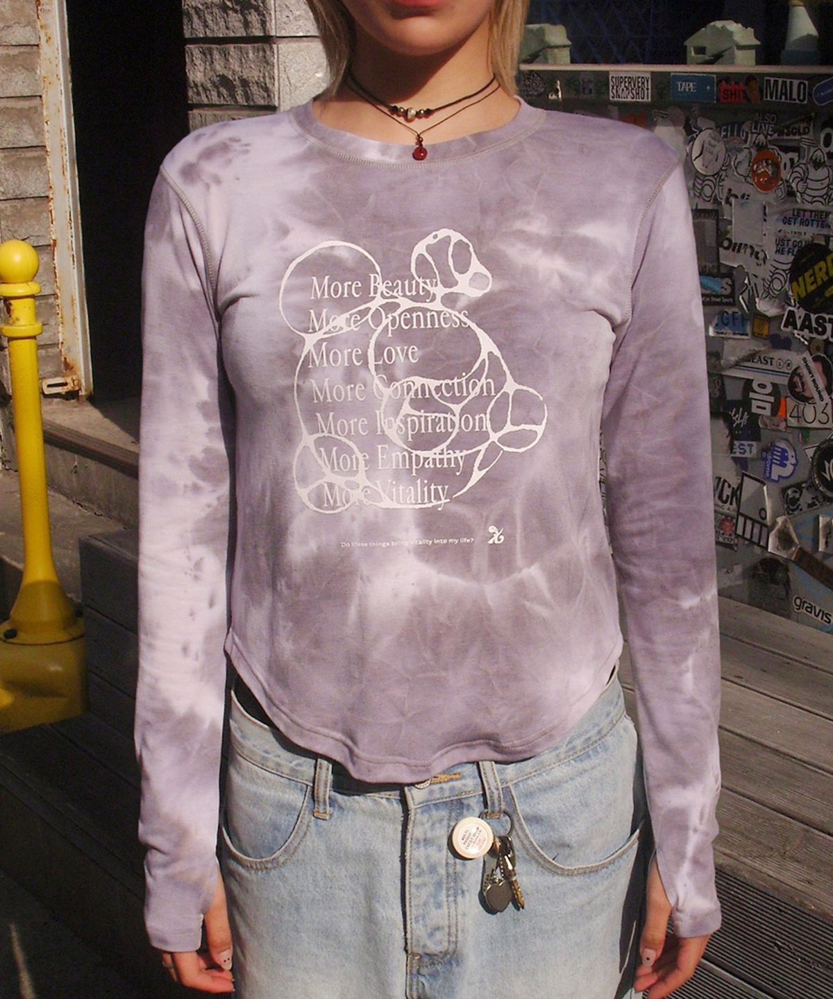 크루치(KRUCHI) More Tie dye long-sleeved (GREY) WOMENS