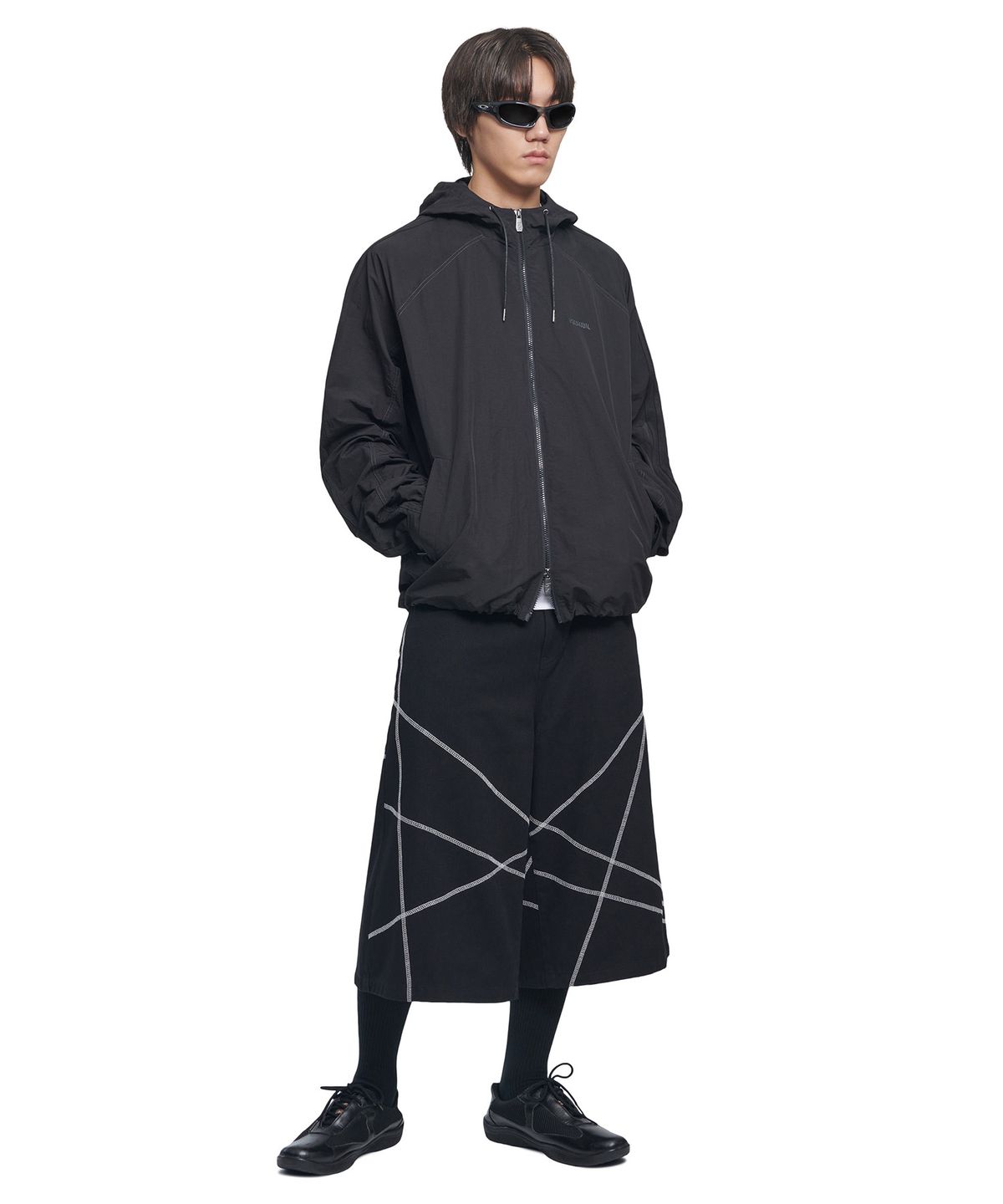 노매뉴얼(NOMANUAL) S.L BERMUDA PANTS - BLACK