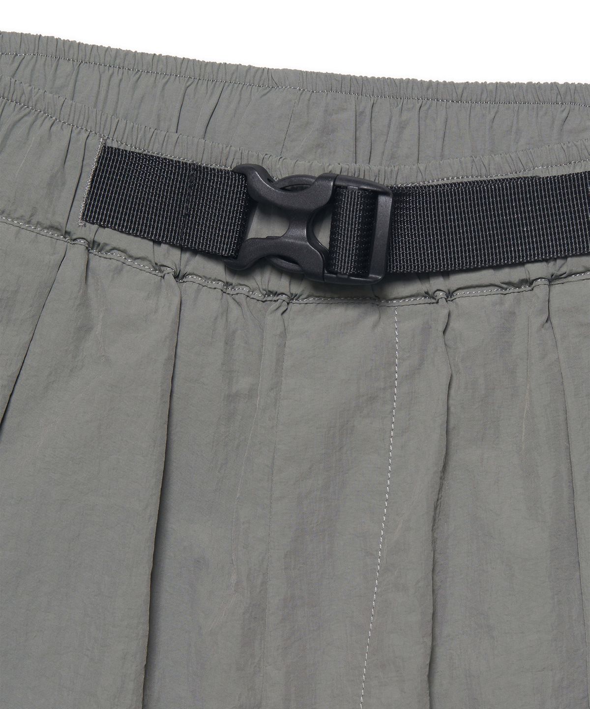 노매뉴얼(NOMANUAL) SHADE BELTED SHORTS - CHARCOAL