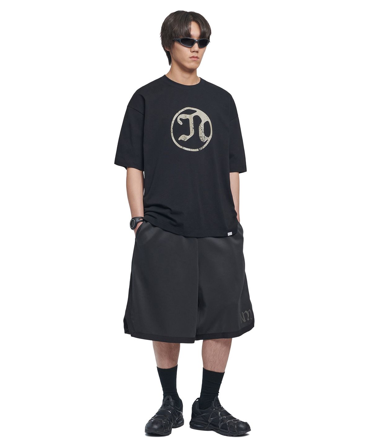 노매뉴얼(NOMANUAL) BUZZER BEATER JERSEY SHORTS - CHARCOAL