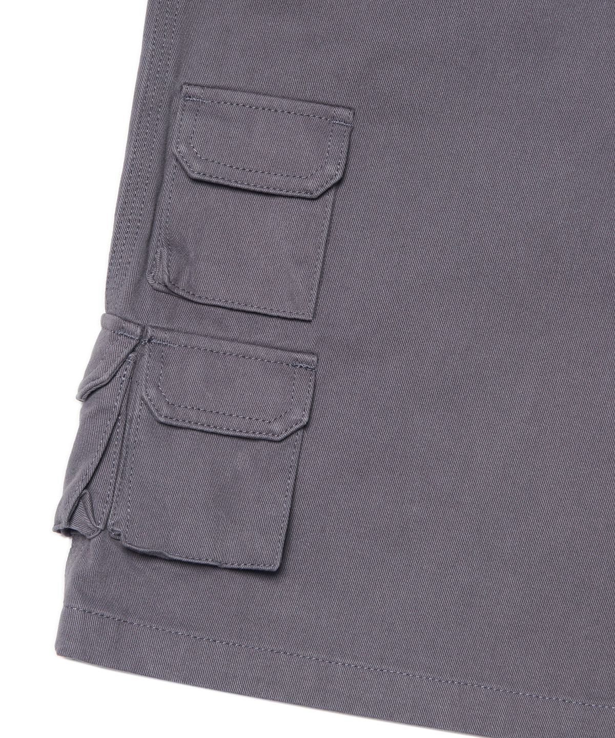 노매뉴얼(NOMANUAL) UTILITY CARGO SHORTS - WASHED CHARCOAL