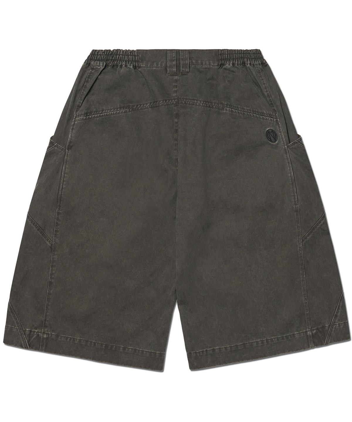 노매뉴얼(NOMANUAL) DIAGONAL POCKET BERMUDA PANTS - WASHED CHARCOAL