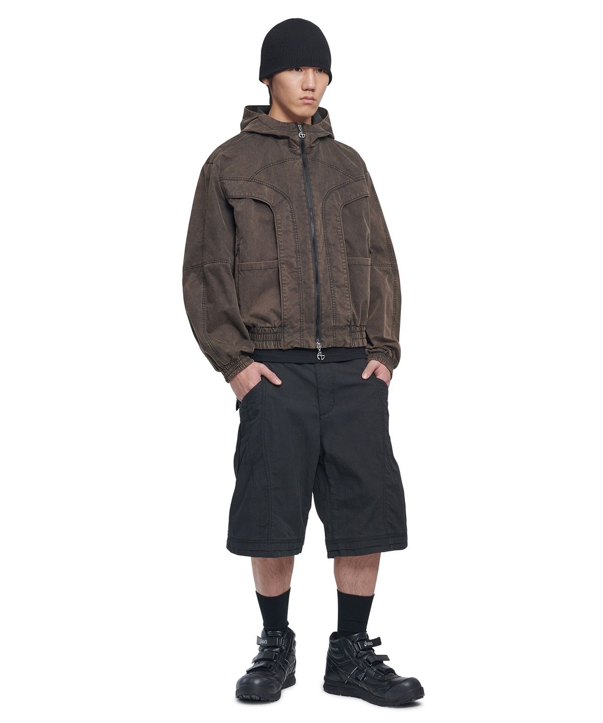 노매뉴얼(NOMANUAL) LAYER SHORTS - WASHED BLACK