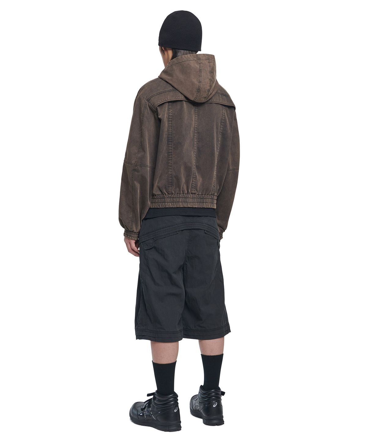 노매뉴얼(NOMANUAL) LAYER SHORTS - WASHED BLACK