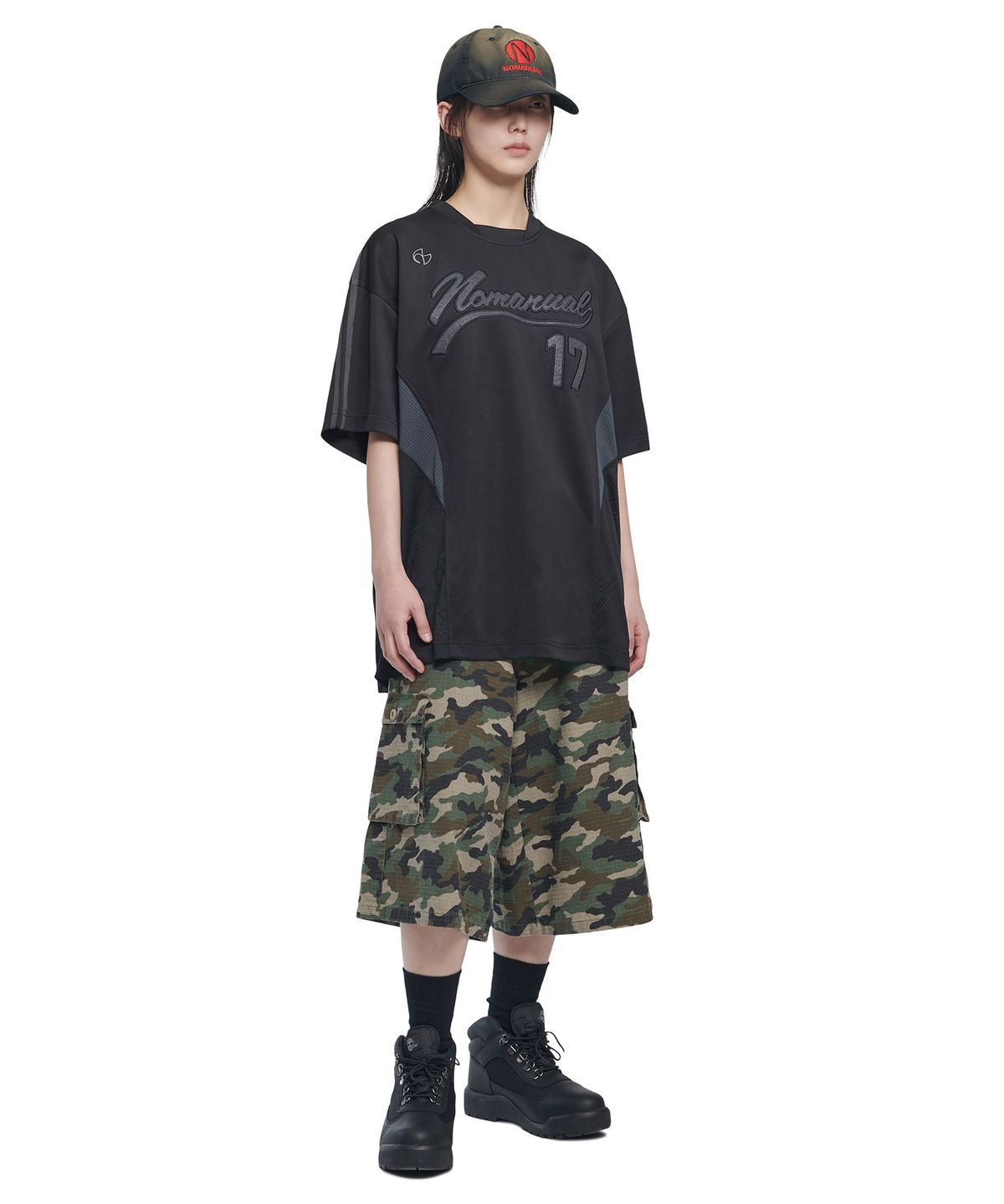 노매뉴얼(NOMANUAL) SWEEP BASEBALL JERSEY - BLACK
